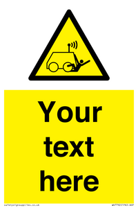 Custom warning run over by operator controlled machine